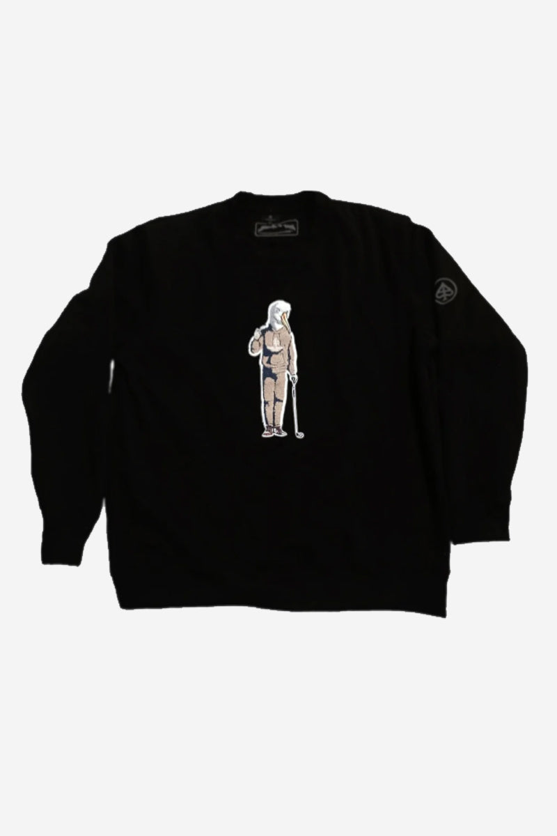 The BirdGang Single Crewneck - Black - Eagle